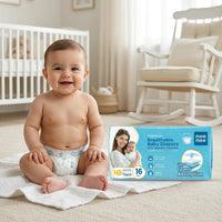 Mee Mee Premium Breathable Baby Tape Diapers (NB, 16 pcs) | Skin-Friendly Super Absorbent Cotton-Soft Diapers with Wetness Indicator | Newborn 0–2 Years