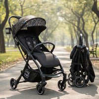 Mee Mee Auto Glide Baby Stroller with One-Button Auto Fold, Anti-Tip C-Arc Frame & Shock Absorption | Compact Travel Pram with 5-Point Harness, Recline Seat, UV Canopy, Storage Basket (0–3 Years)