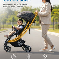 Mee Mee Auto Glide Baby Stroller with One-Button Auto Fold, Anti-Tip C-Arc Frame & Shock Absorption | Compact Travel Pram with 5-Point Harness, Recline Seat, UV Canopy, Storage Basket (0–3 Years)