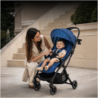 Mee Mee Auto Glide Baby Stroller with One-Button Auto Fold, Anti-Tip C-Arc Frame & Shock Absorption | Compact Travel Pram with 5-Point Harness, Recline Seat, UV Canopy, Storage Basket (0–3 Years)