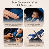 Mee Mee Auto Glide Baby Stroller with One-Button Auto Fold, Anti-Tip C-Arc Frame & Shock Absorption | Compact Travel Pram with 5-Point Harness, Recline Seat, UV Canopy, Storage Basket (0–3 Years)