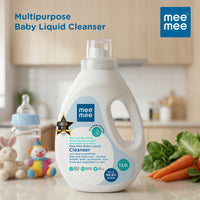 Mee Mee Liquid Cleanser 1000ML Anti-Bacterial Kills 99.9% Germs | Cleanser for Bottles, Nipples, Accessories, Toys, Fruits & Vegetables No Alcohol, One Drop Cleaning, Dermatologically Tested
