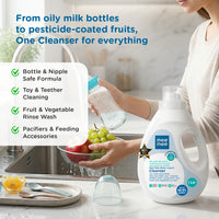 Mee Mee Liquid Cleanser 1000ML Anti-Bacterial Kills 99.9% Germs | Cleanser for Bottles, Nipples, Accessories, Toys, Fruits & Vegetables No Alcohol, One Drop Cleaning, Dermatologically Tested