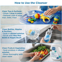 Mee Mee Liquid Cleanser 1000ML Anti-Bacterial Kills 99.9% Germs | Cleanser for Bottles, Nipples, Accessories, Toys, Fruits & Vegetables No Alcohol, One Drop Cleaning, Dermatologically Tested