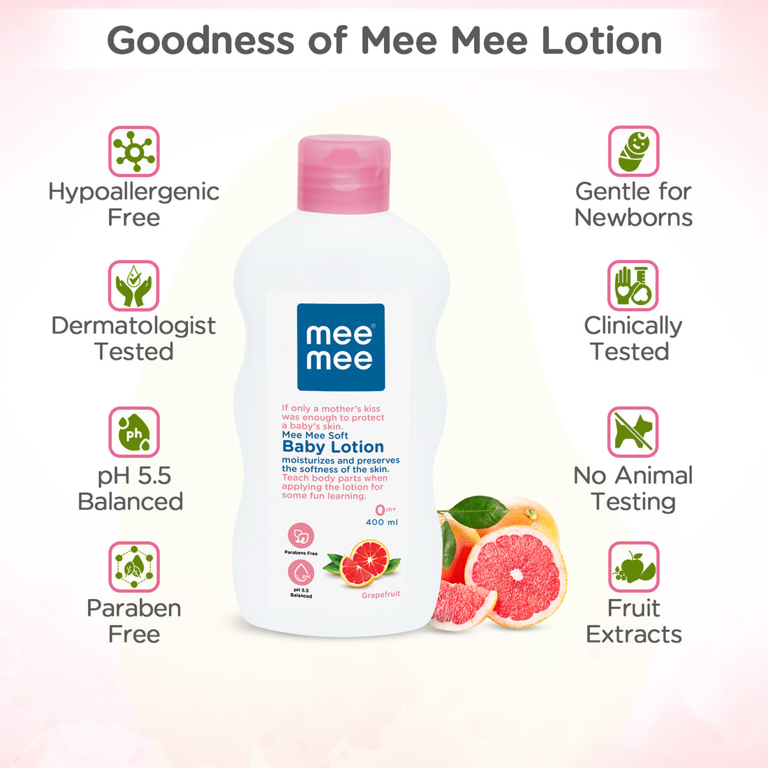 Mee Mee Soft Moisturizing Baby Lotion with Fruit Extracts, 400ml