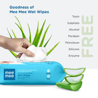 Mee Mee Wet Wipes for Baby Skin with Aloe Vera | 72 Wipes x Pack of 12 (864 Wipes) | Paraben Free, Fragrance Free, pH Balanced, Dermatologically Safe, Baby Wipes Combo | Pack with Lid