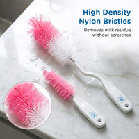 Mee Mee Nylon Bottle Brush with Nipple Cleaner | 360° Rotating Handle | High-Density Soft Bristles | BPA Free | Scratch-Free Cleaning | Non-Toxic | Easy Grip | Dishwasher Safe