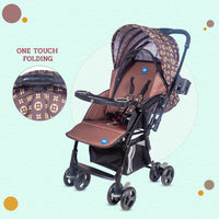 Mee Mee Baby Pram Baby Stroller Easy to Push,Locking Wheels,One Hand Folding,for 0 to 3 Years Baby3 Recline Position Stroller (Brown)