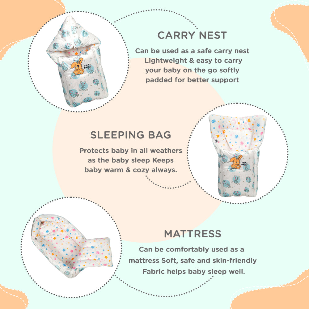 Mee Mee Baby Warm Sleeping Bag Sack | Padded Travel Carry Nest for Baby (Animal Theme)