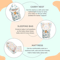 Mee Mee Baby Warm Sleeping Bag Sack | Padded Travel Carry Nest for Baby (Animal Theme)
