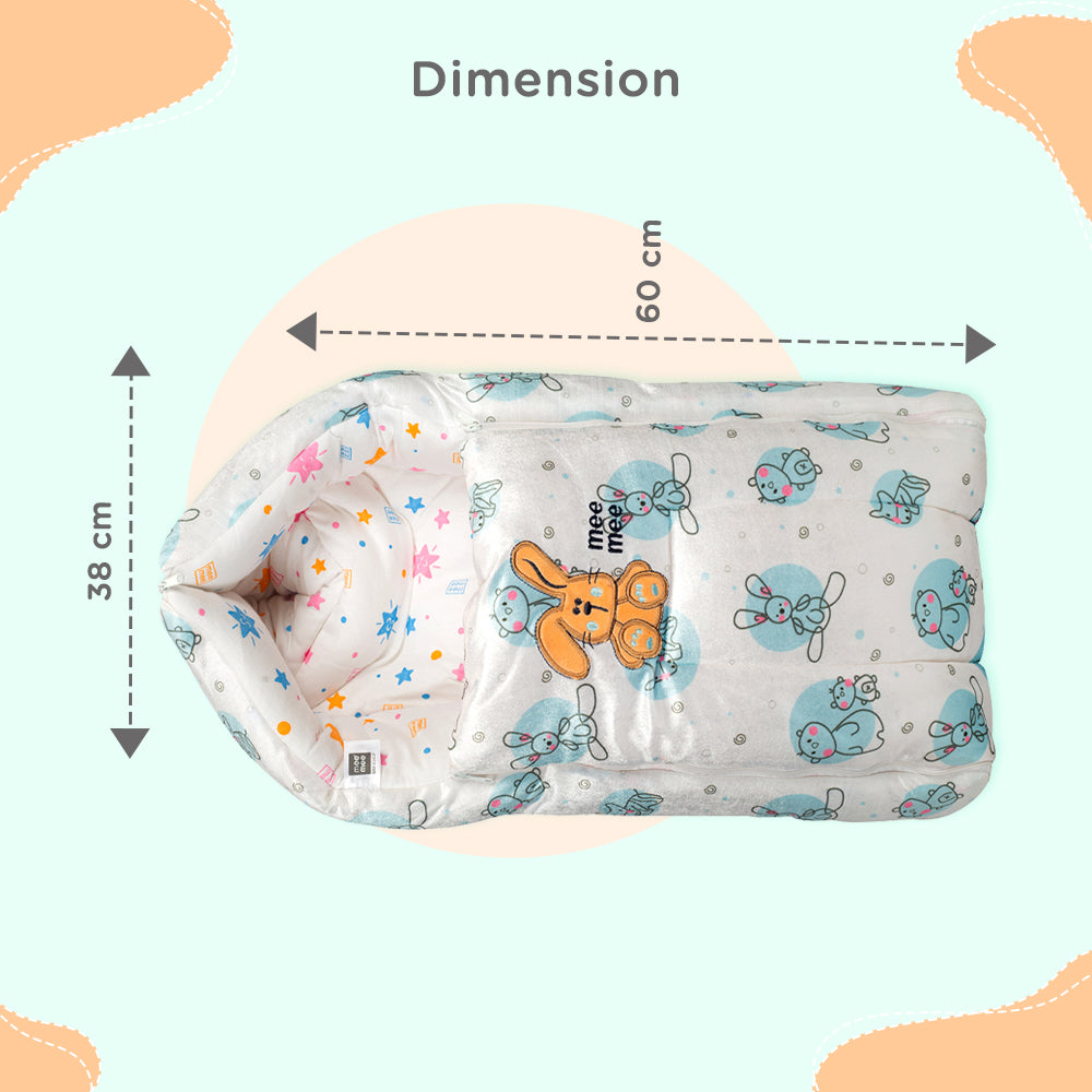 Mee Mee Baby Warm Sleeping Bag Sack | Padded Travel Carry Nest for Baby (Animal Theme)