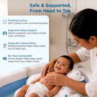 Mee Mee Baby Bath Tub with Digital Temperature Display & Floating Cushion | Foldable BPA-Free Tub with Anti-Skid Base & Drain Plug | Included Components: Tub, Cushion, Drain Plug | 0–5 Years (Up to 20 kg)