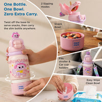 Mee Mee Tiny Pal 2-in-1 Sipper & Spout Kids Bottle, 500ml, Vacuum Insulated Stainless Steel Water Bottle with Adjustable Strap, Leak-Proof & Travel Friendly