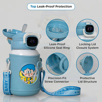 Mee Mee Zippy Sippy 500ml Kids Stainless Steel Water Bottle with Smart Temperature Display | SS316 Steel | 3 Drinking Modes | Leak-Proof Insulated Hot & Cold Bottle | BPA-Free | 2–10 Years
