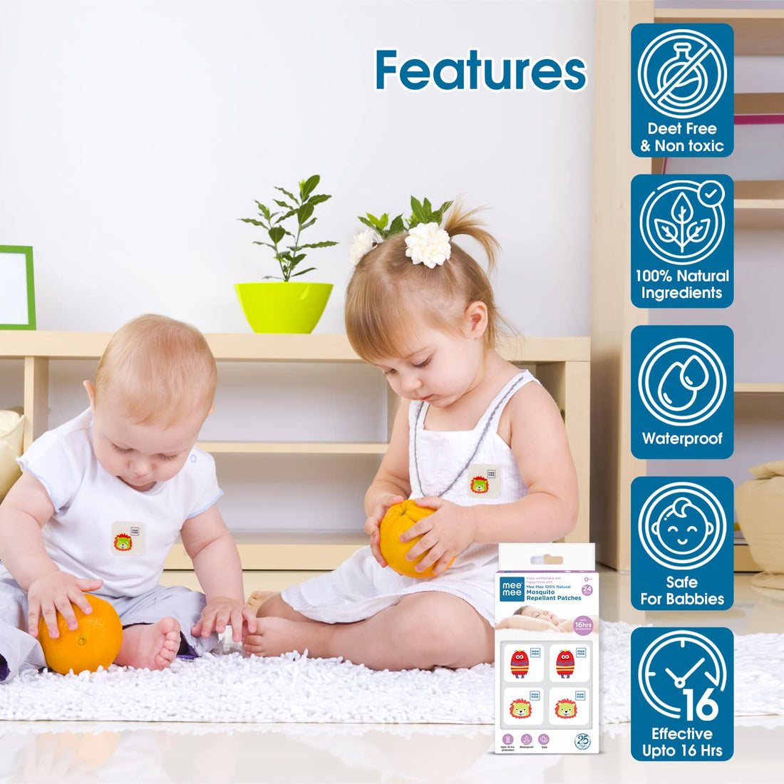 Mee Mee - 100% Natural Ingredients Mosquito Repellant Patches