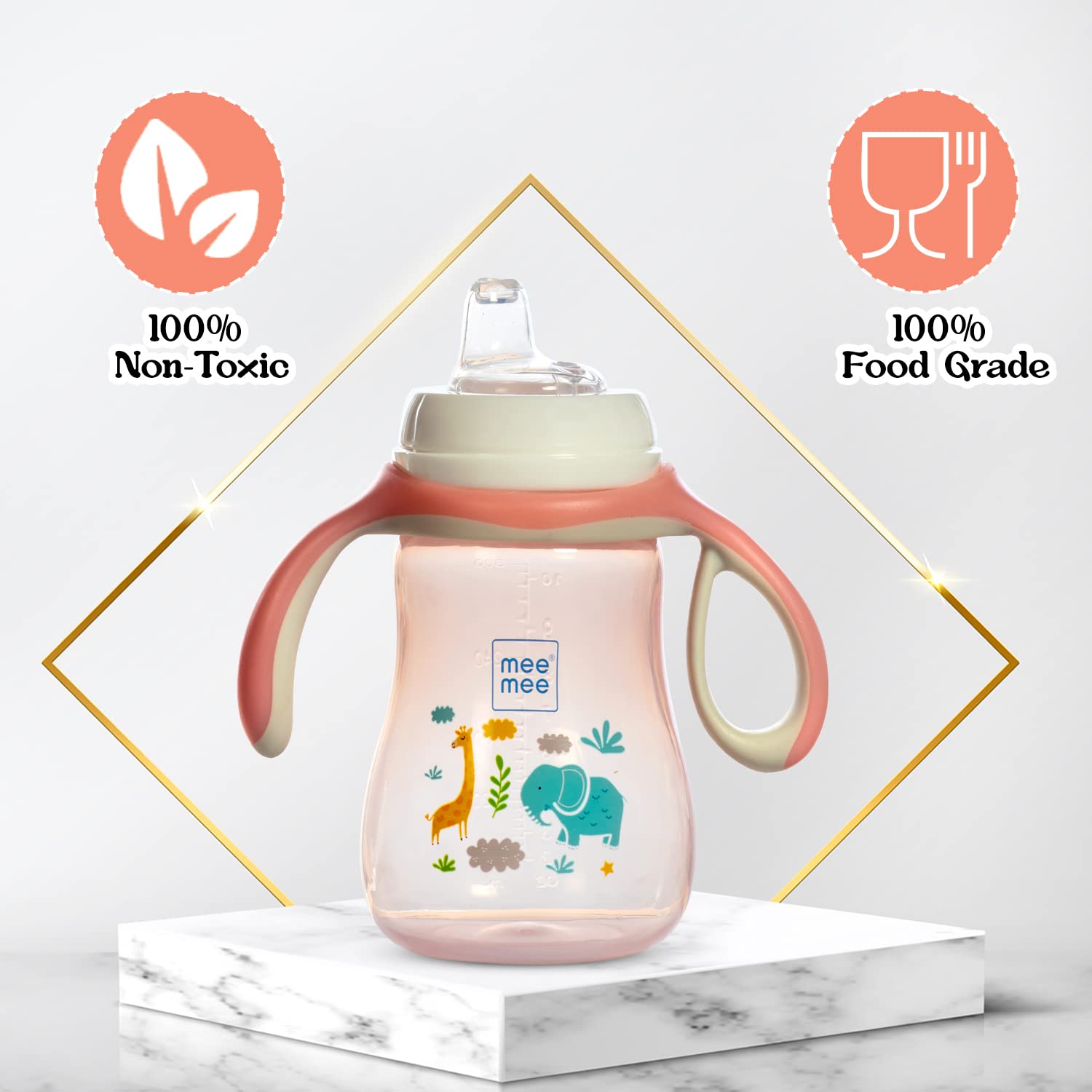 2 in 1 AntiSpill Sipper Cup 300 ml, Kids Sippy Cup with Soft