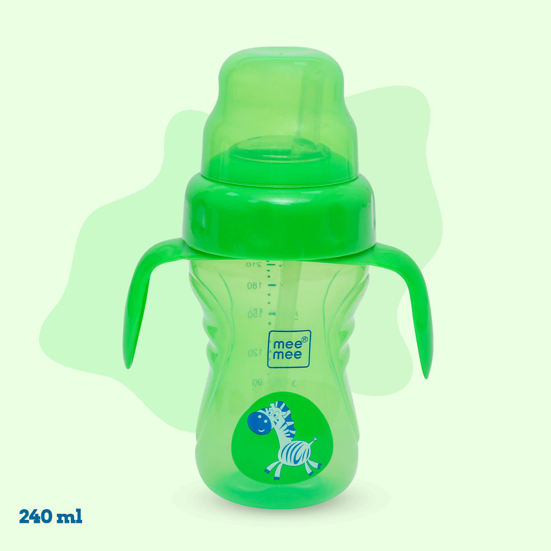 Mee Mee 2 in 1 Spout & Straw Sipper Cup (240 ml) | Anti-Spill Sippy Cup with Soft Silicone Spout & Straw