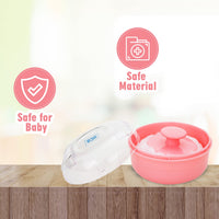 Mee Mee Soft Feel Baby Powder Puff - BPA Free | Box Holder Container for New Born and Kids | Pink Color (Single Pack) | Talc-Free Ingredients | Gentle Skin Application