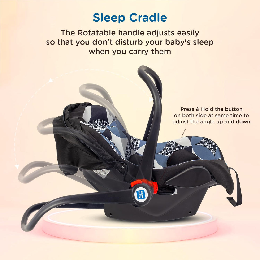 Mee Mee Little Explorer 4-in-1 Baby Car Seat & Carry Cot | Model Name: Little Explorer | Convertible Car Seat, Rocking Chair & Feeding Seat | 0–15 Months (Up to 13 kg)