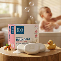 Mee Mee Baby Soap 75 g (Pack of 3) | Bathing Bar Infused with Chamomile, Olive, Almond Oil & Milk Extracts | Dermatologist Tested for Soft Skin | Tear-Free, Paraben-Free Formula