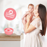Mee Mee Soft Feel Baby Powder Puff - BPA Free | Box Holder Container for New Born and Kids | Pink Color (Single Pack) | Talc-Free Ingredients | Gentle Skin Application