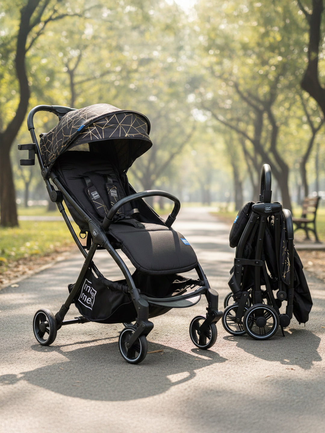 Mee Mee Auto Glide Baby Stroller with One-Button Auto Fold, Anti-Tip C-Arc Frame & Shock Absorption | Compact Travel Pram with 5-Point Harness, Recline Seat, UV Canopy, Storage Basket (0–3 Years)