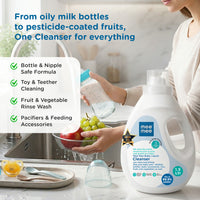 Mee Mee Liquid Cleanser 1.5 L | Anti-Bacterial Formula Kills 99.9% Germs | For Bottles, Nipples, Accessories, Toys, Fruits & Vegetables | Alcohol-Free, One-Drop Cleaning, Dermatologically Tested