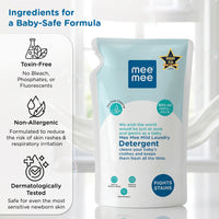 Mee Mee Baby Liquid Detergent 500 ml | Ph balanced, Free from Harsh Chemicals, Safe for mother's hands & baby's skin | Anti-Bacterial, Removes Stains & Odor with One Drop, Hypoallergenic