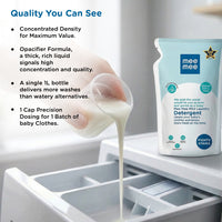 Mee Mee Baby Liquid Detergent 500 ml | Ph balanced, Free from Harsh Chemicals, Safe for mother's hands & baby's skin | Anti-Bacterial, Removes Stains & Odor with One Drop, Hypoallergenic
