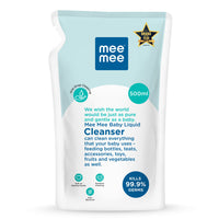 Mee Mee Liquid Cleanser 500 ml | Anti-Bacterial Formula Kills 99.9% Germs | For Bottles, Nipples, Accessories, Toys, Fruits & Vegetables | Alcohol-Free, One-Drop Cleaning, Dermatologically Tested