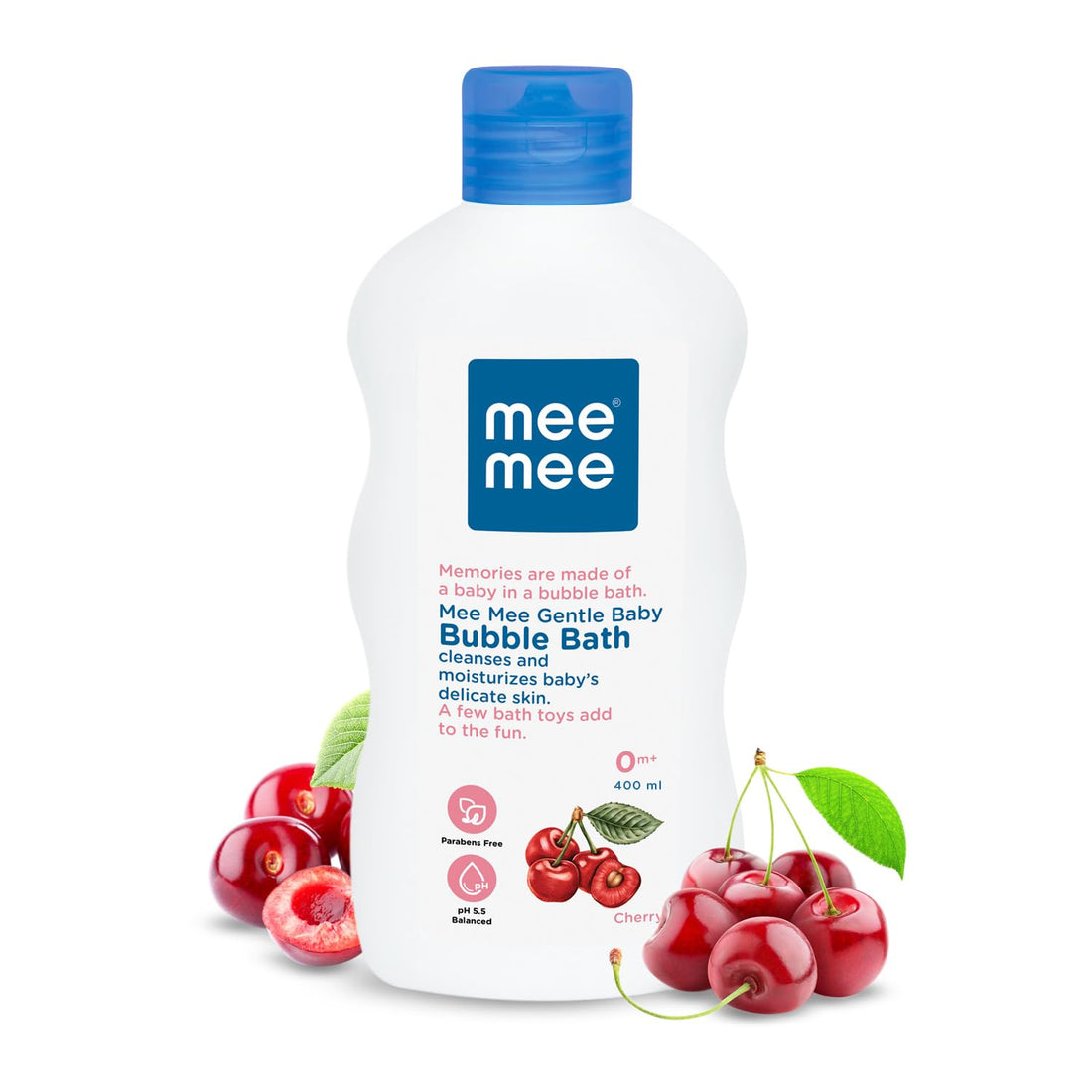 Mee Mee Body Wash 400 ml (Pack of 1) | Cherry & Fruit Extracts | Tear-Free Formula | Moisturizes and Soothes Skin | Natural Head-to-Toe Mild Bubble Bath, Dermatologically Tested