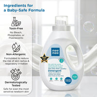 Mee Mee Baby Liquid Detergent 1 L | pH Balanced, Free from Harsh Chemicals, Safe for Mother’s Hands & Baby’s Skin | Anti-Bacterial, Removes Stains & Odor with One Drop, Hypoallergenic