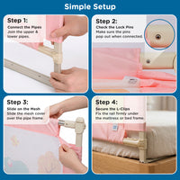 Mee Mee Bed Rail Guard 6 ft (180 × 72 cm) | Adjustable Safety Rail for Babies & Toddlers | Portable Single-Side Guard with Elephant Print (1, Blue)