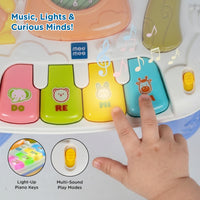 Mee Mee Busy World Activity Table for Babies & Toddlers, Musical Learning Toy with Lights, Piano Keys, Shape Sorter, Animal Sounds, Detachable Play Board, 2-in-1 Table & Floor Play Blue