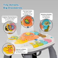 Mee Mee Busy World Activity Table for Babies & Toddlers, Musical Learning Toy with Lights, Piano Keys, Shape Sorter, Animal Sounds, Detachable Play Board, 2-in-1 Table & Floor Play Blue