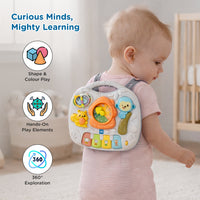 Mee Mee Busy World Activity Table for Babies & Toddlers, Musical Learning Toy with Lights, Piano Keys, Shape Sorter, Animal Sounds, Detachable Play Board, 2-in-1 Table & Floor Play Blue