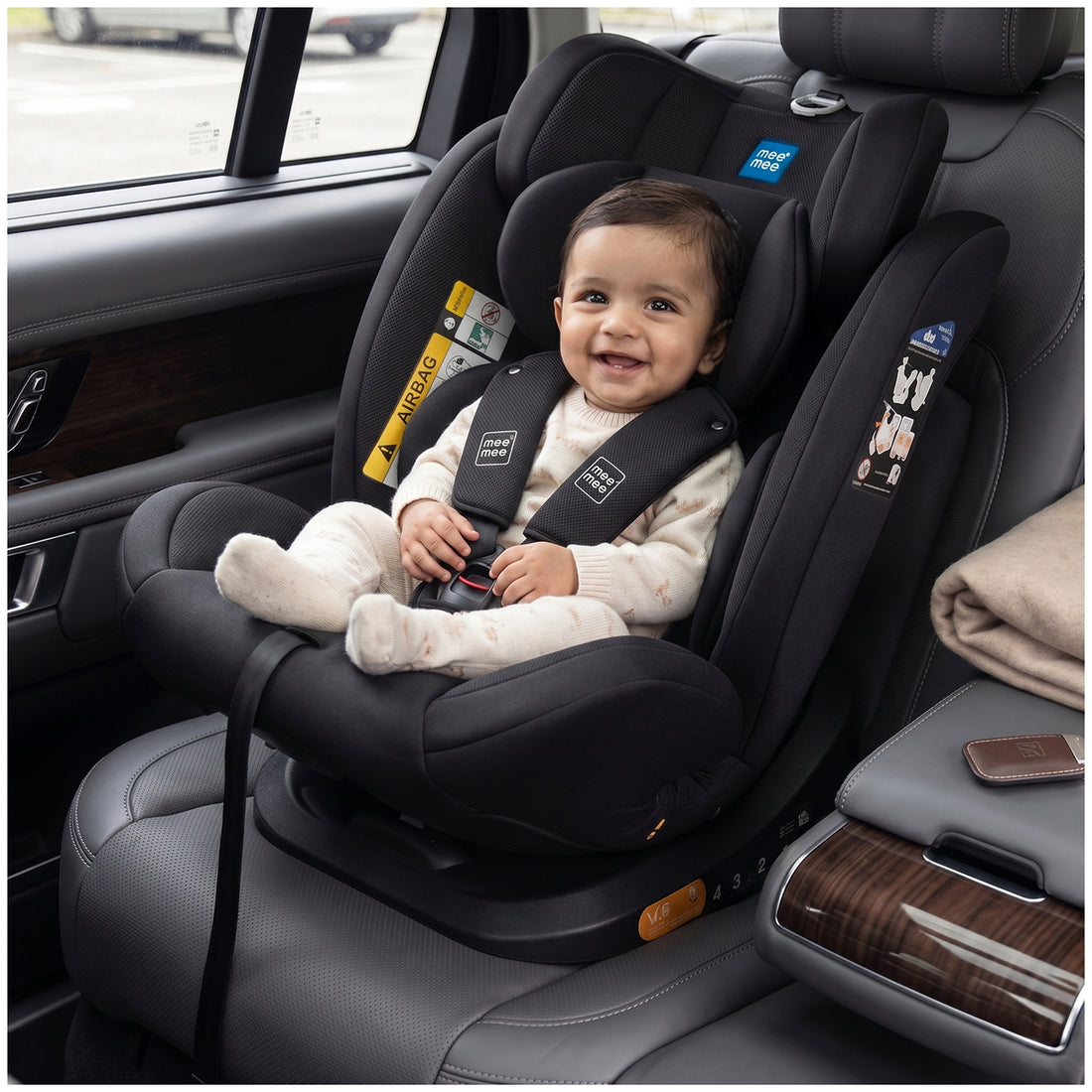 Mee Mee Cruise Care Baby Car Seat for Newborn & Toddler (0–10 Years), Up to 40kg, 360° Side Impact Protection, 5-Point Safety Harness, Adjustable Headrest