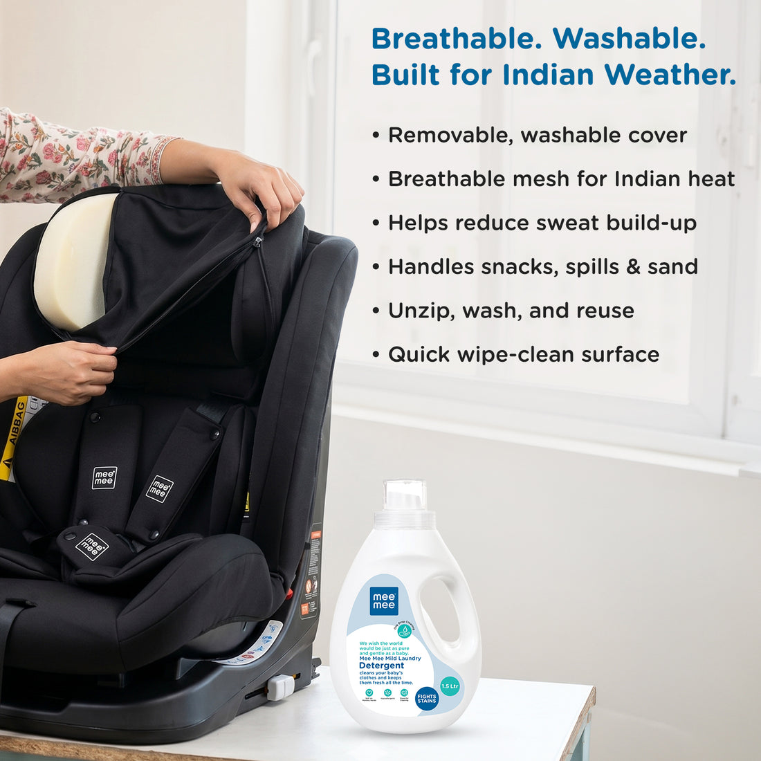 Mee Mee Cruise Care Baby Car Seat for Newborn & Toddler (0–10 Years), Up to 40kg, 360° Side Impact Protection, 5-Point Safety Harness, Adjustable Headrest
