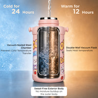 Mee Mee Little Shark Smart-Temp 2-in-1 Sipper & Spout Bottle, 500ml, Vacuum Insulated SUS 316 Stainless Steel Water Bottle with Temperature Display, Leak-Proof & Travel Friendly