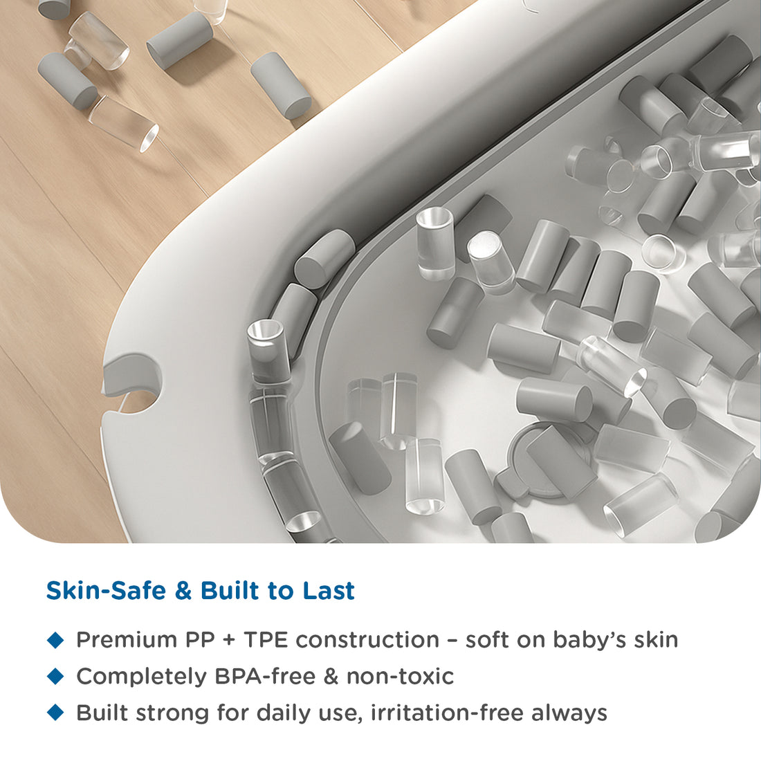 Mee Mee Baby Bath Tub with Digital Temperature Display | Foldable BPA-Free Infant Tub with Anti-Skid Base, Insulated Walls & Drain Plug | Included Components: Tub, Drain Plug | 0–5 Years (Up to 20 kg)(Grey)