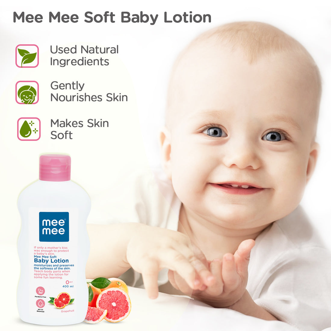 Mee Mee Soft Moisturizing Baby Lotion with Fruit Extracts, 400ml