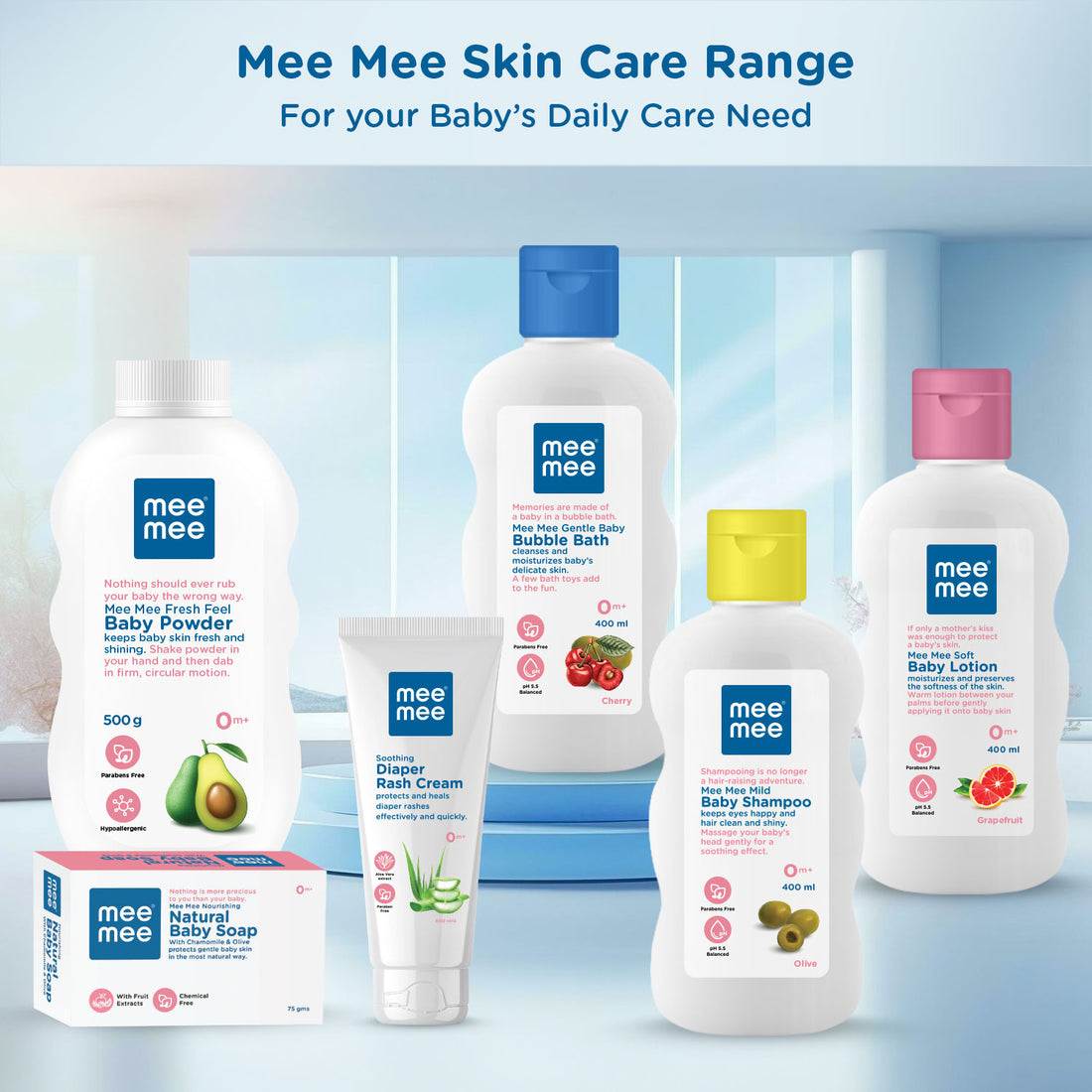 Mee Mee Foamy Baby Mild Bubble Bath 200 ml | Cherry & Fruit Extracts | Tear-Free Formula | Gentle on Skin | Moisturizes & Soothes | Head-to-Toe Baby Wash | Dermatologically Tested