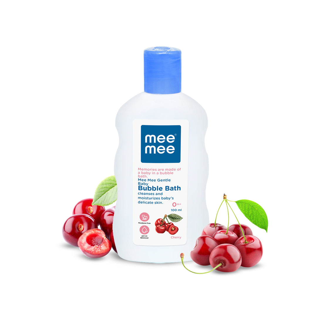 Mee Mee Baby Body Wash | Pk of 1(100ml) With Cherry & Fruit Extracts | Tear-Free Formula | Moisturizes and Soothes Skin | Natural Head to Toe Baby Mild Bubble Bath Dermatologically Tested