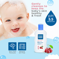 Mee Mee Baby Body Wash | Pk of 1(100ml) With Cherry & Fruit Extracts | Tear-Free Formula | Moisturizes and Soothes Skin | Natural Head to Toe Baby Mild Bubble Bath Dermatologically Tested