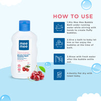 Mee Mee Baby Body Wash 200ml with Cherry & Fruit Extracts | Tear-Free, Mild & Moisturizing | Paraben-Free, Dermatologically Tested, pH Balanced | Gentle Head-to-Toe Bubble Bath for All Skin Types