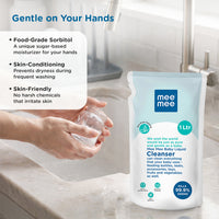 Mee Mee Baby Liquid Cleanser 1 L, Anti-Bacterial Kills 99.9% Germs | for Feeding Bottles, Nipples, Accessories, Toys, Fruits & Vegetables | No Alcohol, One Drop Cleaning, Dermatologically Tested