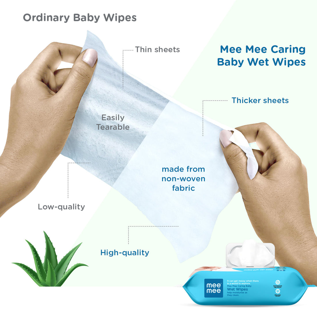 Mee Mee Wet Wipes for Baby Skin with Aloe Vera | 72 Wipes x Pack of 12 (864 Wipes) | Paraben Free, Fragrance Free, pH Balanced, Dermatologically Safe, Baby Wipes Combo | Pack with Lid