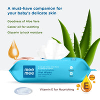Mee Mee Soft Gentle Baby Wet Wipes (72 Wipes) Pack of 1 | Infused with Aloe Vera and Vitamin E | Paraben & Sulfate Free | Cleansing Wipes | Wipes for Babies