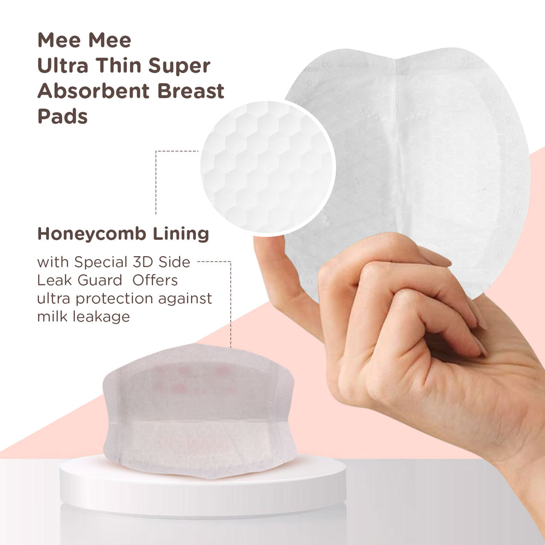 Mee Mee Disposable Nursing & Maternity Breast Pads 36 Pcs | Ultra Thin Honeycomb Pads with Leak Guard | Super Absorbent Soft Cotton | Compact, Leakproof, Skin-Friendly, Breastfeeding Pads for New Moms