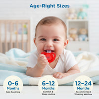 Mee Mee Ultra Light Silicone Baby Pacifier & Teether, BPA-Free, Soft Nipple Design, Oral Soothing, Pack of 2, 0–6 Months, Blue/Red